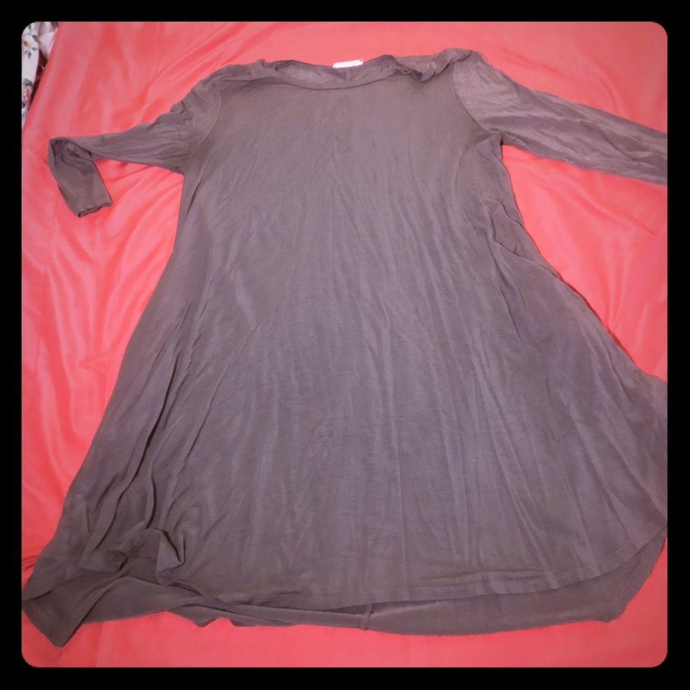 Olive Green Swing Dress .